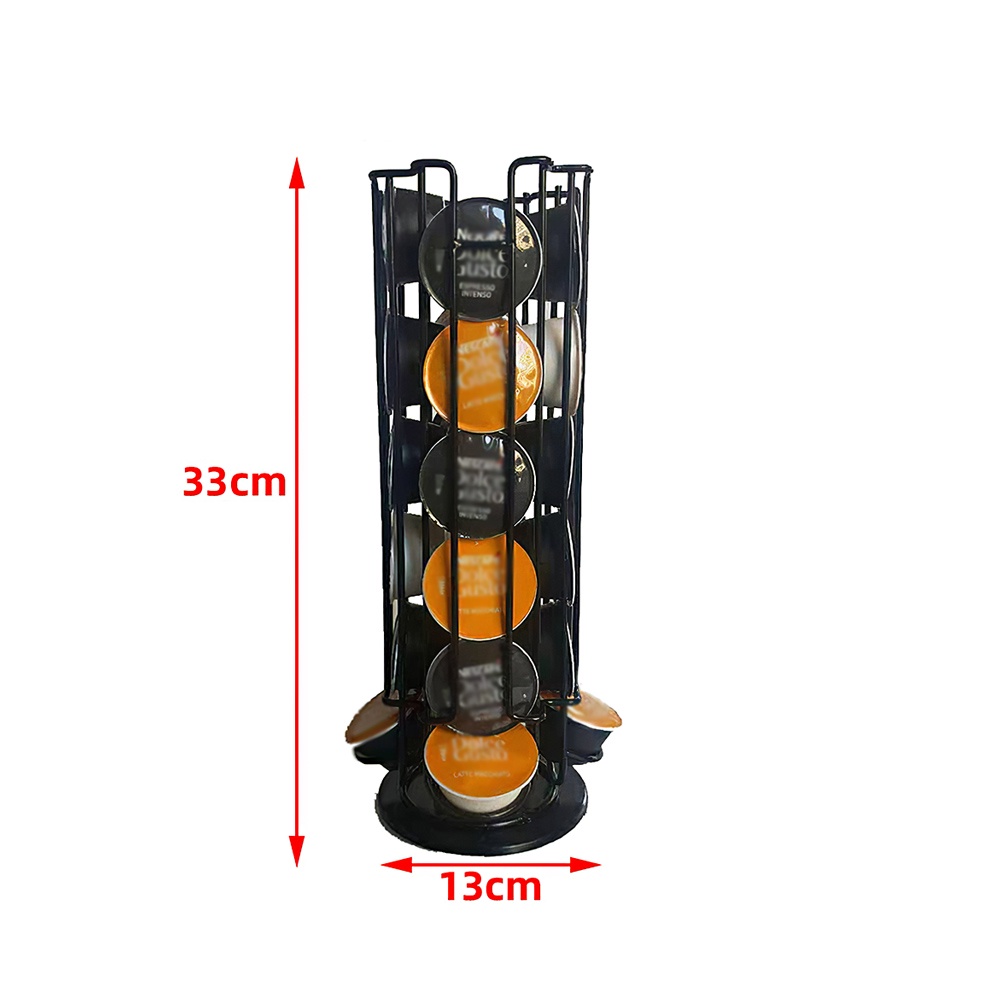 [huite]Metal Black Coffee Capsule Storage Rack Coffee Pods Holder Iron Chrome Plating Stand