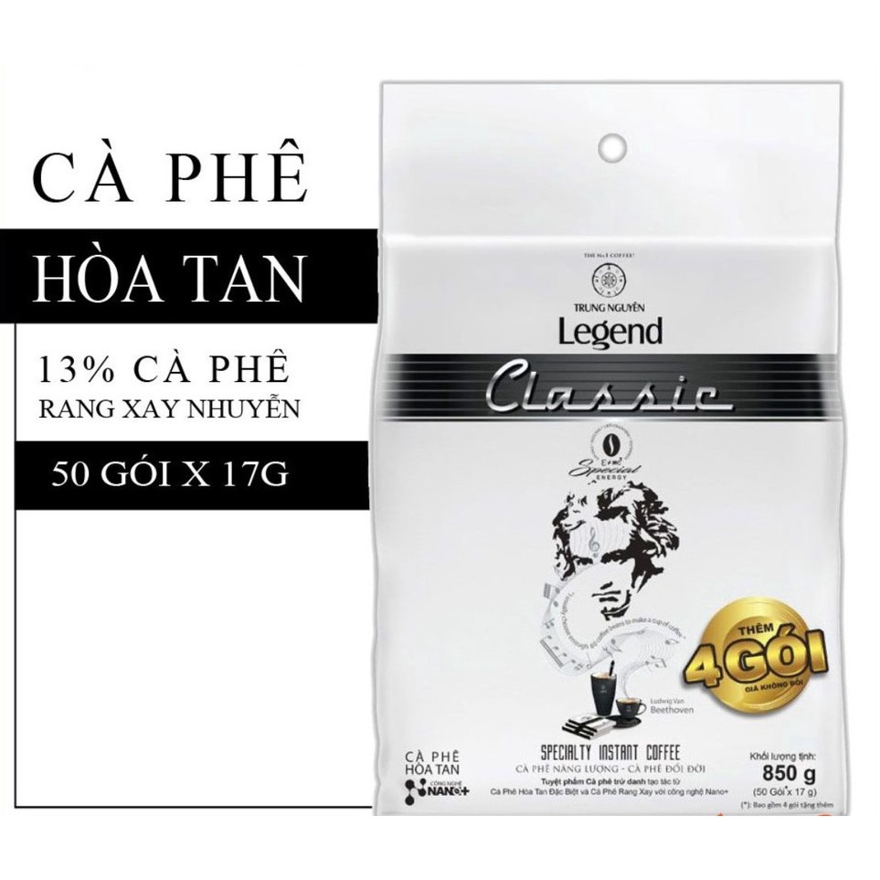 Cà Phê Sữa Hòa Tan Trung Nguyên Legend Classic - Bịch 46 gói (Tặng kèm 4 gói hoặc không tặng kèm) | BigBuy360 - bigbuy360.vn