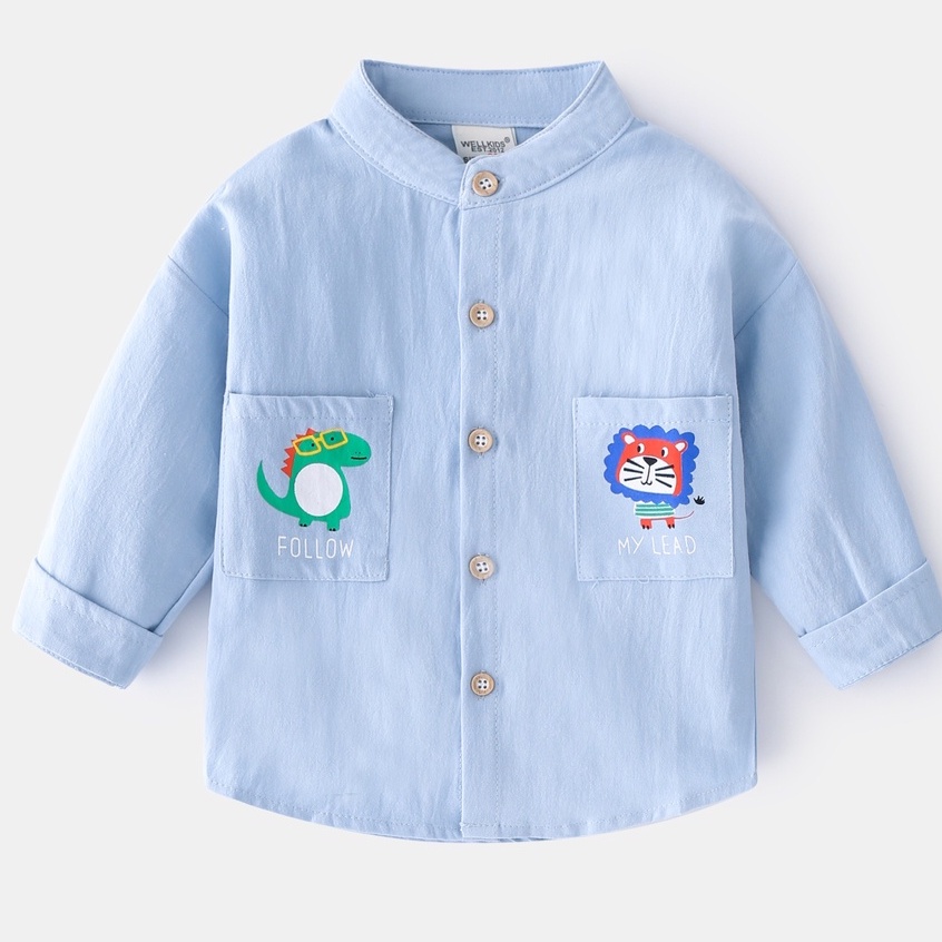Áo sơ mi SOFFNY cổ bẻ chất liệu cotton thời trang cho trẻ em