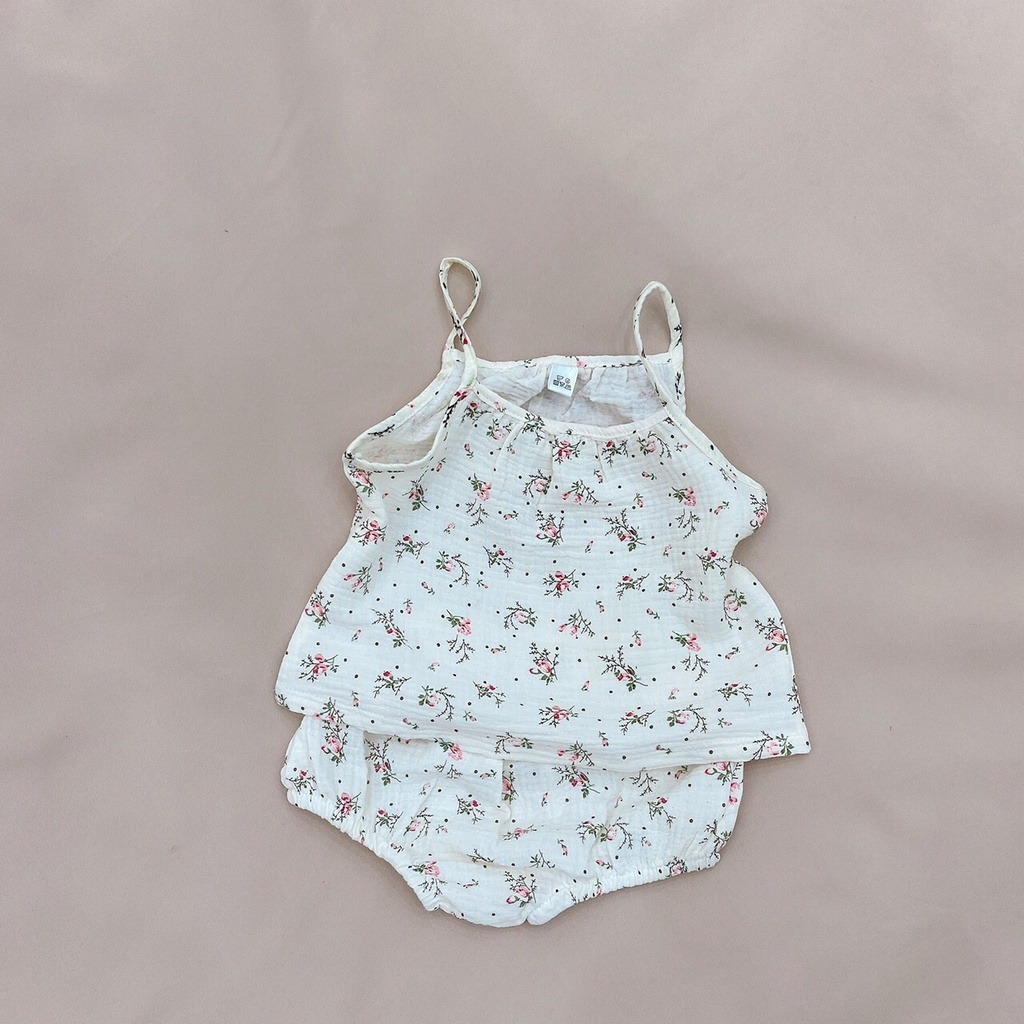 Bộ Hai Dây Chất Liệu Xô Muslin Cho Bé Gái