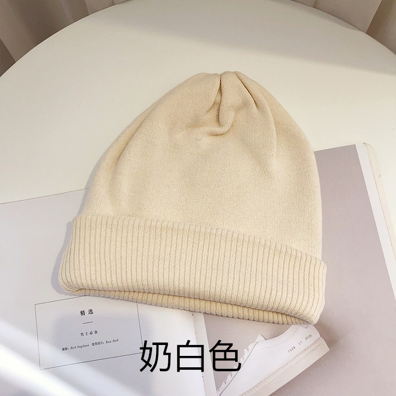 Mũ Len Dệt Kim Màu Trơn Thời Trang Thu Đông Hàn Quốc Dành Cho Nữ