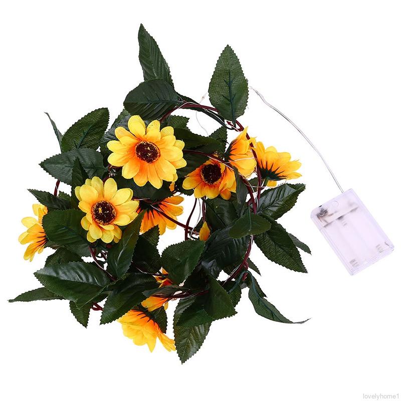 LED Simulation Sunflower Light String Warm White Home Decor Battery Powered