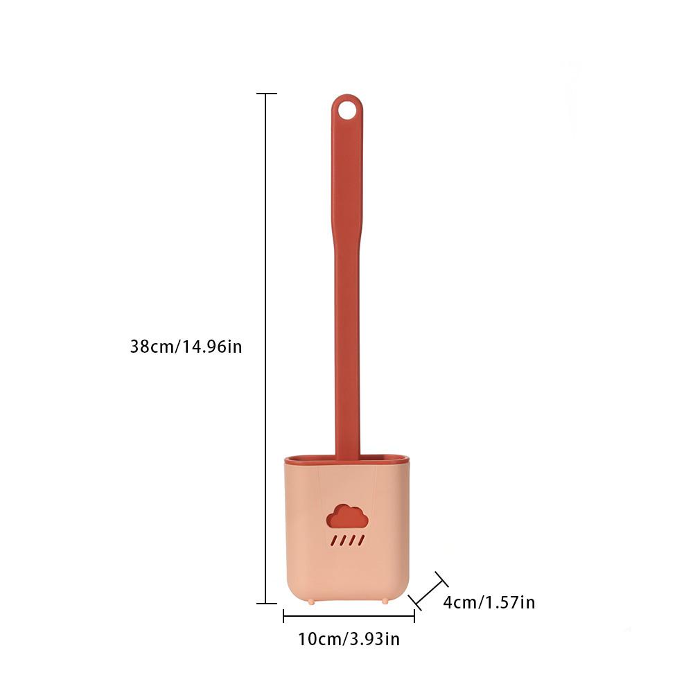PISTA Bàn Chải Cọ Bồn Cầu Bằng Silicone Cán Dài Linh Hoạt