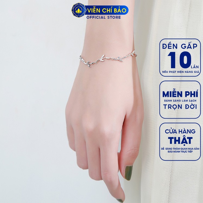 Lắc tay bạc nữ cành lá chất liệu bạc 925 thời trang phụ kiện trang sức nữ thương hiệu Viễn Chí Bảo L400704