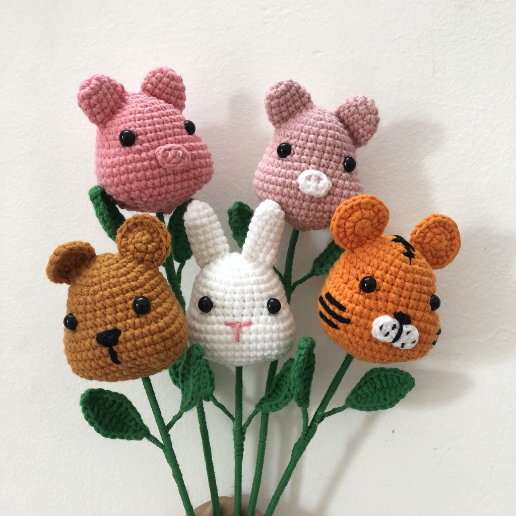 Hoa Đầu Thú Bằng Len Hanmade - Hoa Móc len milk cotton 125g