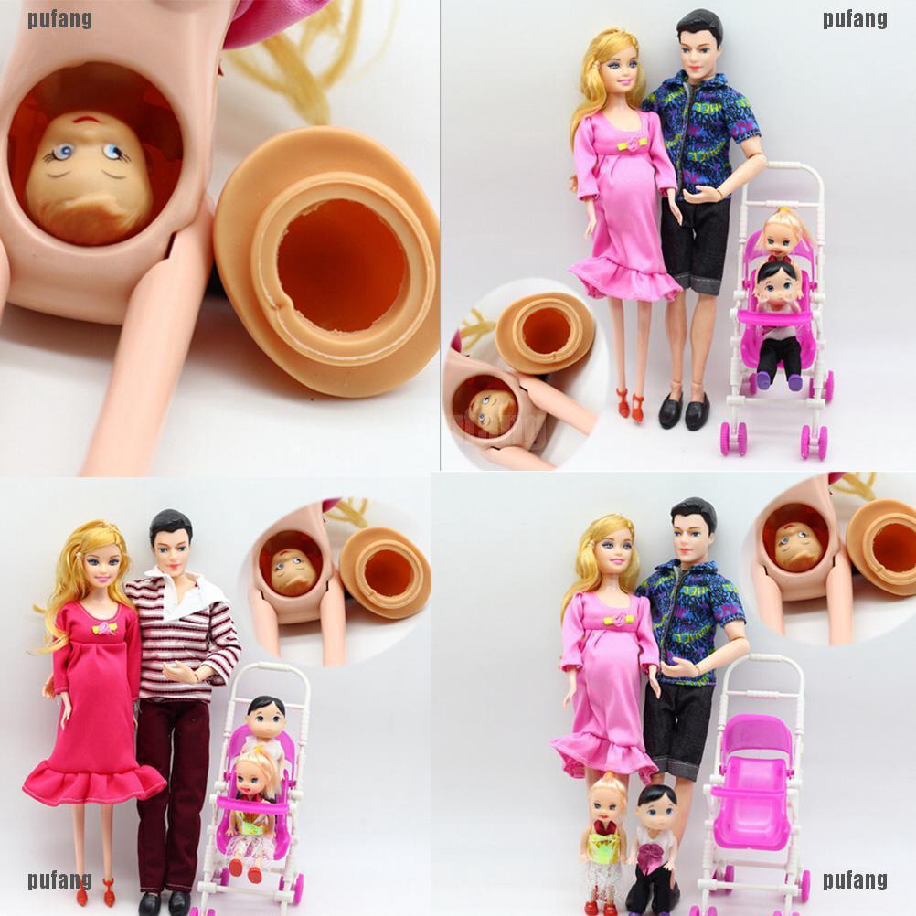 Bộ đồ chơi búp bê Barbie mang thai 6 món giáo dục gia đình cho trẻ