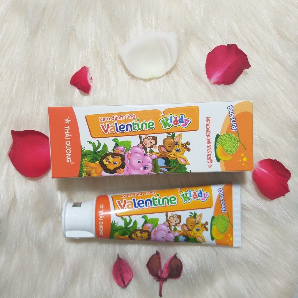 Combo Kem đánh răng trẻ em Valentine Kiddy 100g &amp; Nước súc miệng trẻ em Valentine Kiddy 250ml- Sao Thái Dương