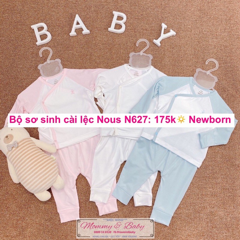 <NOUS BABY>N627 Bộ sơ sinh Nous cài lệch Newborn