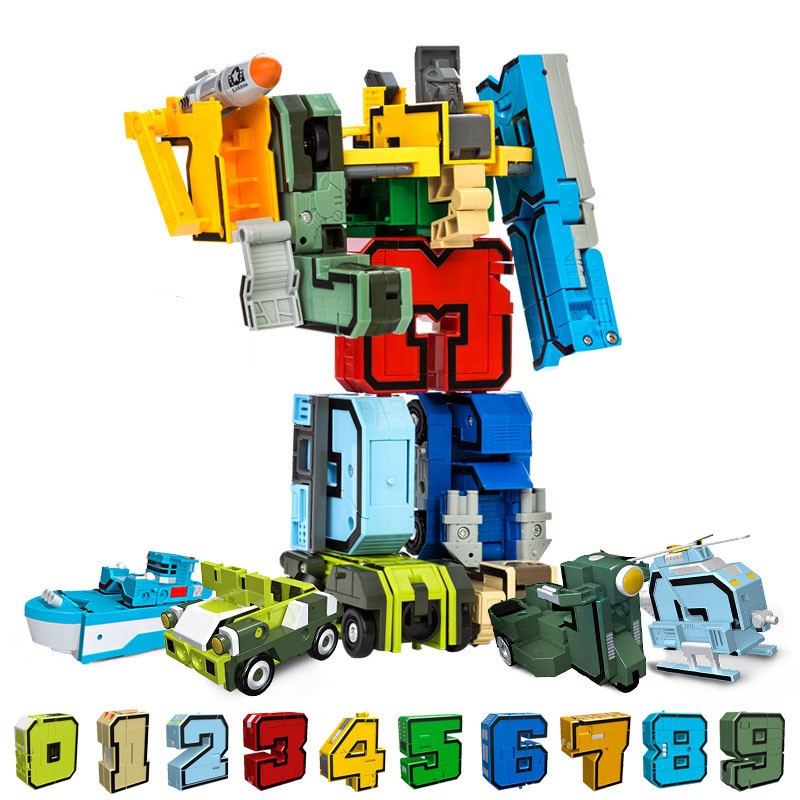 ĐỒ CHƠI ROBOT BIẾN HÌNH TỪ 10 SỐ - ĐỒ CHƠI PHÁT TRIỂN TRÍ THÔNG MINH CHO BÉ BI'S HOUSE
