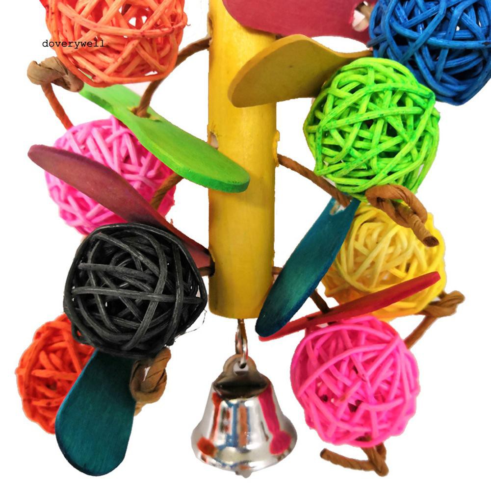 Đồ chơi dây treo trung đưa có chuông cho vẹt nhai gặm giải trí tiện dụng