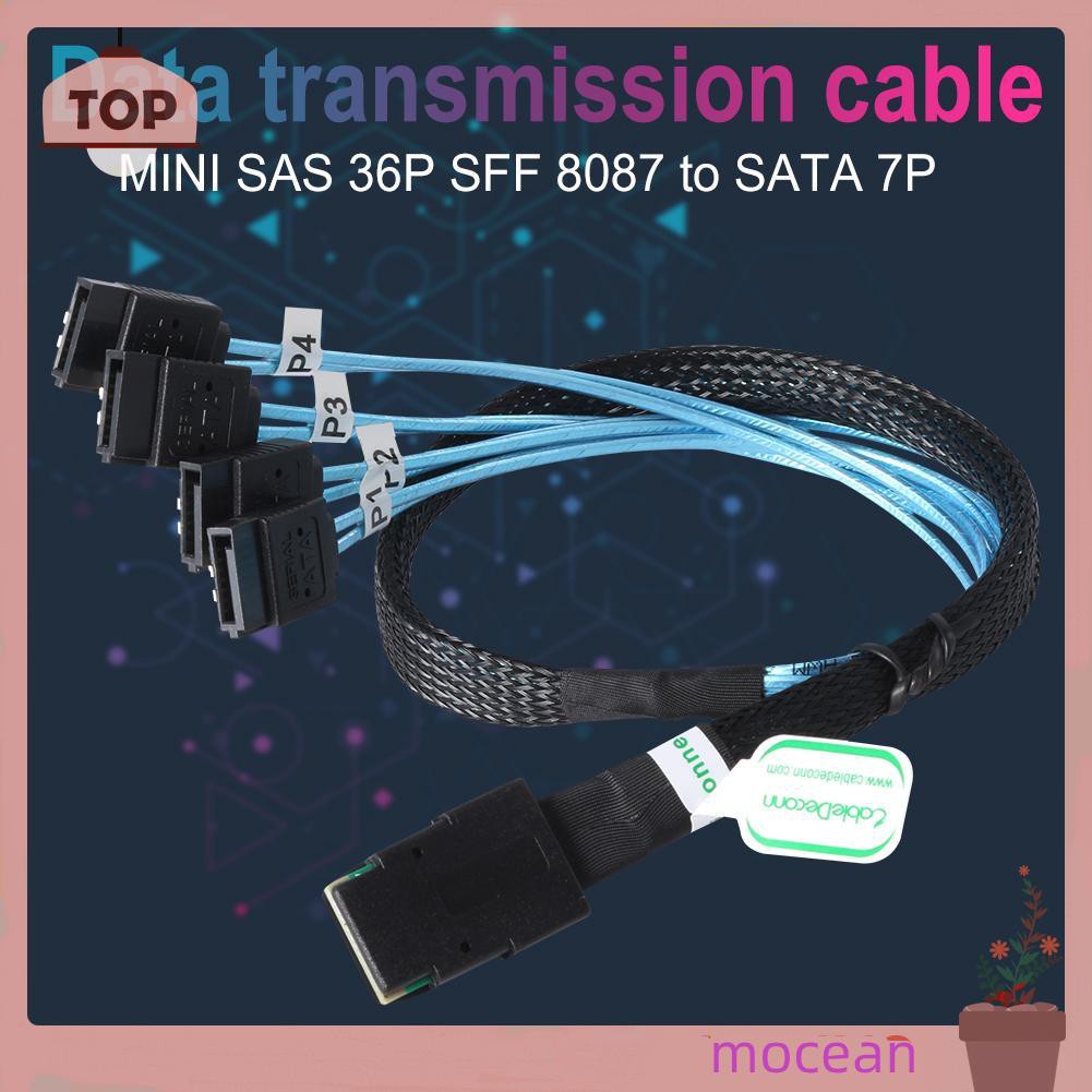 Mocean Cabledeconn G0101 MINI SAS 36P SFF 8087 to 4 SATA 7P Splitter Cable Cord