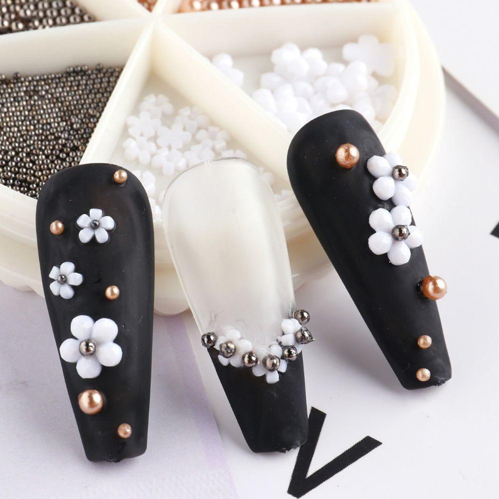 Phụ Kiện Trang Trí Móng Tay Hình Hoa Năm Cánh Bằng Thép Tinh Tế DIY