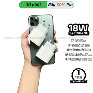 Củ sạc iPhone/iPad 18w PD hỗ trợ sạc nhanh IP 8/ 11/ 11 pro max/ 12/ 12 pro max 13 Type c bảo hành 1 năm foxconn
