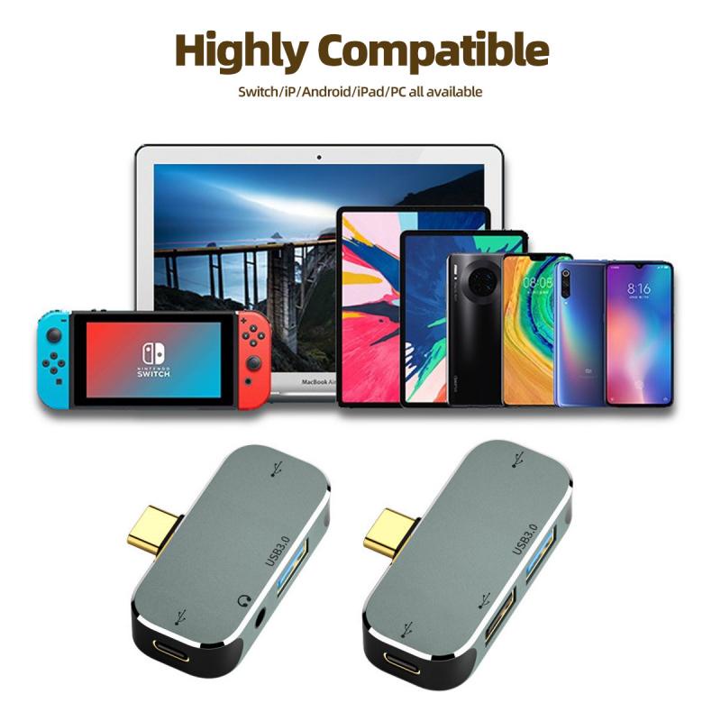 Bộ chia cổng sạc HdoorLink USB 3.0 USB2.0 3.5mm PD 100W tiện dụng