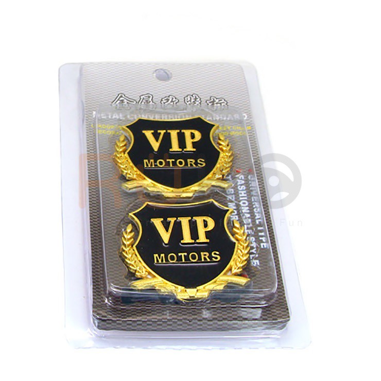 01 Tem dán, Miếng dán huy hiệu in logo VIP motors