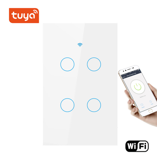 Công Tắc Wifi RF433 Tuya Smart Life 2,3,4 Nút,Thiết kế Hiện Đại,Tương thích với các thiết bị Google Home và Alexa