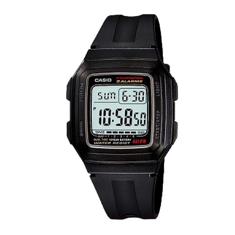 Đồng Hồ Nam Casio Dây Nhựa Trẻ Trung F-201WA-1ADF Chính Hãng