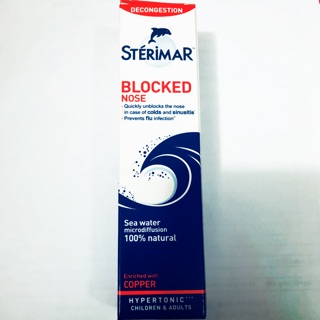 Xịt muối biển Sterimar Blocked Nose 50ml cho trẻ 3 tuổi trở lên - Stérimar (made in Anh )