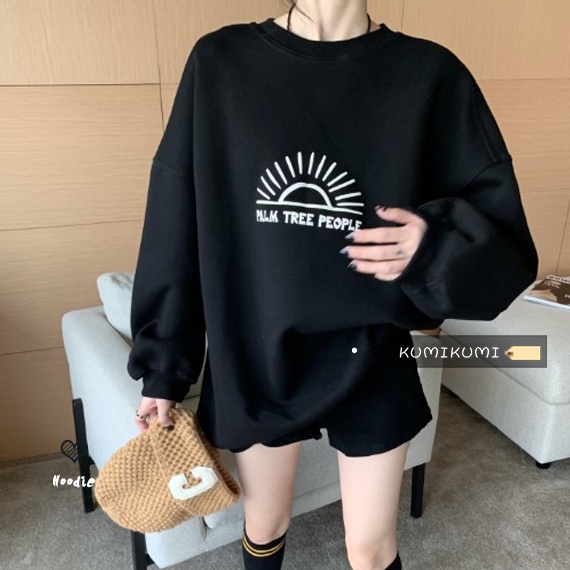 Áo thun nữ SUXI dài tay cổ tròn in chữ thời trang