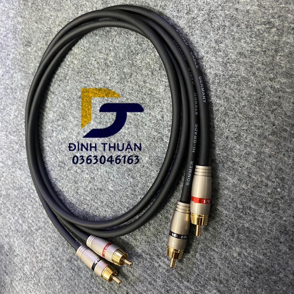 Dây AV 4 đầu Jack Monster sommer của đức cặp 2 sợi dài 1met (màu nâu)