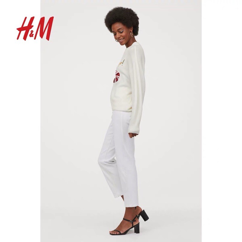 Áo len trắng HM Oh Snap