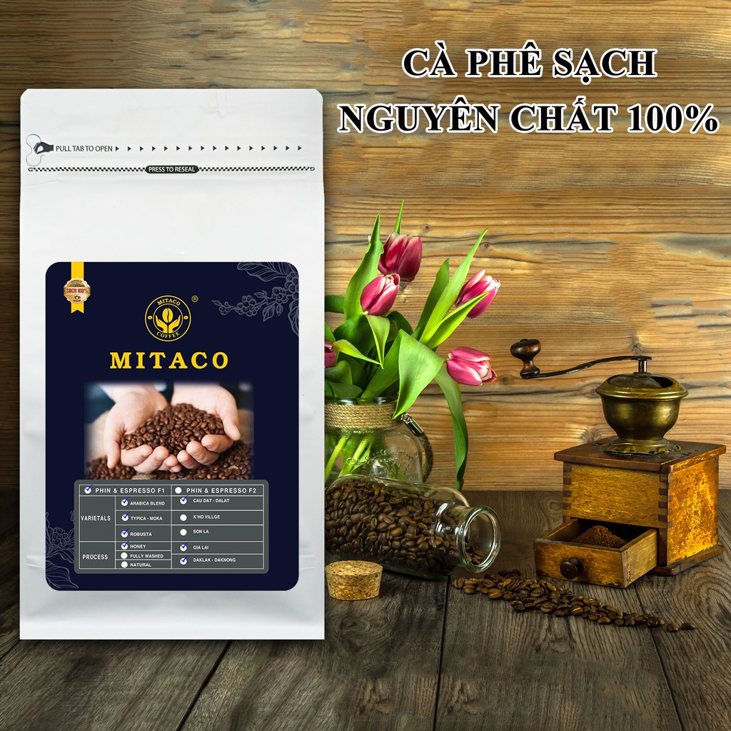 Cà Phê Rang Xay Thượng Hạng F1 MITACO COFFEE (Gói 250g)