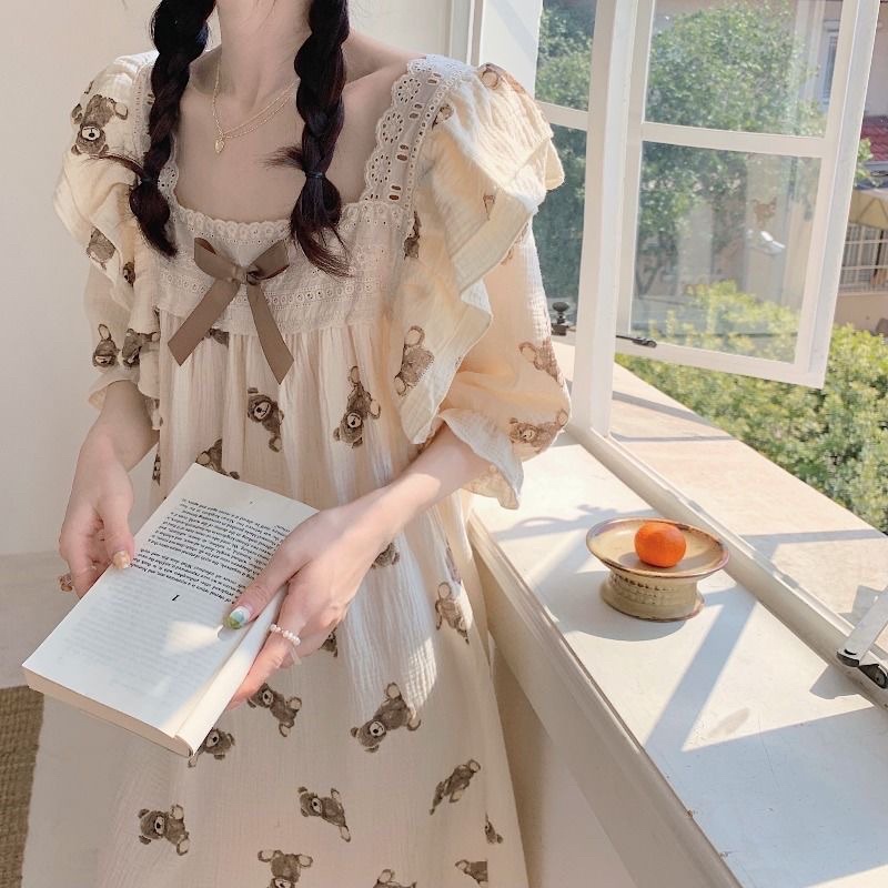 Váy ngủ mặc nhà hình dễ thương