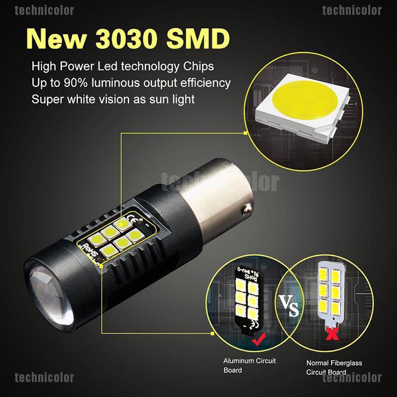 Bóng Đèn LED Đuôi Xe Hơi Ánh Sáng Trắng 1156 BA15S P21W 21SMD 1200Lm
