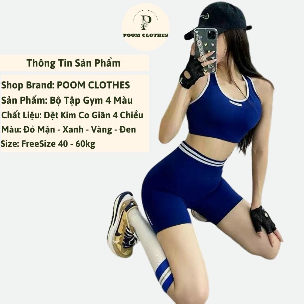 Bộ Tập Gym Yoga Nữ Cao Cấp POOM Clothes Chất Dệt Kim Co Dãn 4 Chiều Thấm Hút Mồ Hôi Tốt( Bộ Bra viền trắng Ng07)