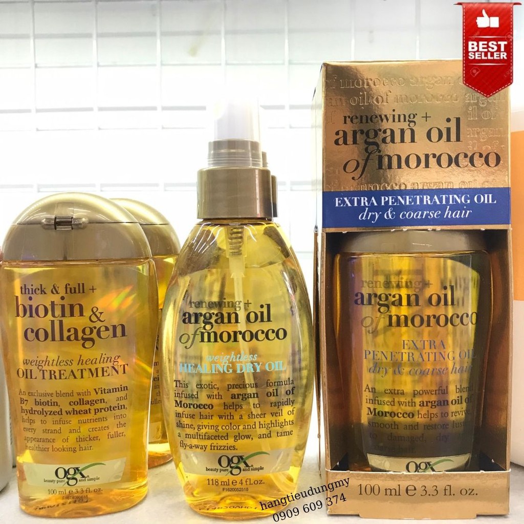 [HÀNG MỸ] Tinh Dầu dưỡng tóc OGX Renewing Argan Oil of Morocco Penetrating Oil