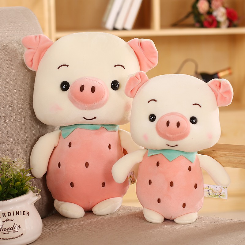 Gấu Bông Heo Trái Dâu Tây (30cm---&gt;70cm) Vải Miniso Siêu Mềm Mịn, Hàng Loại 1