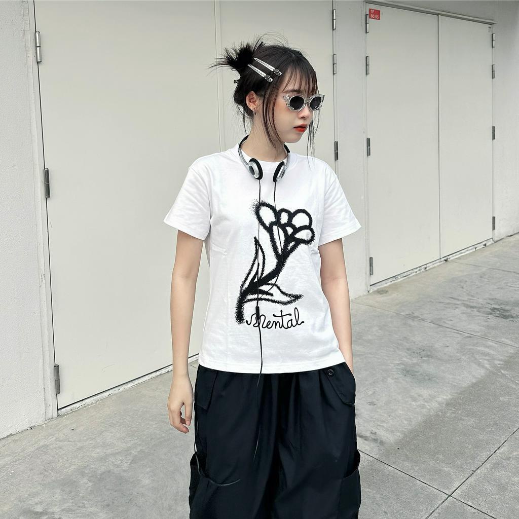 Áo Thun Nữ Tay Ngắn In Hoa Dễ Thương BLOOM MENTAL®️ - Baby Tee