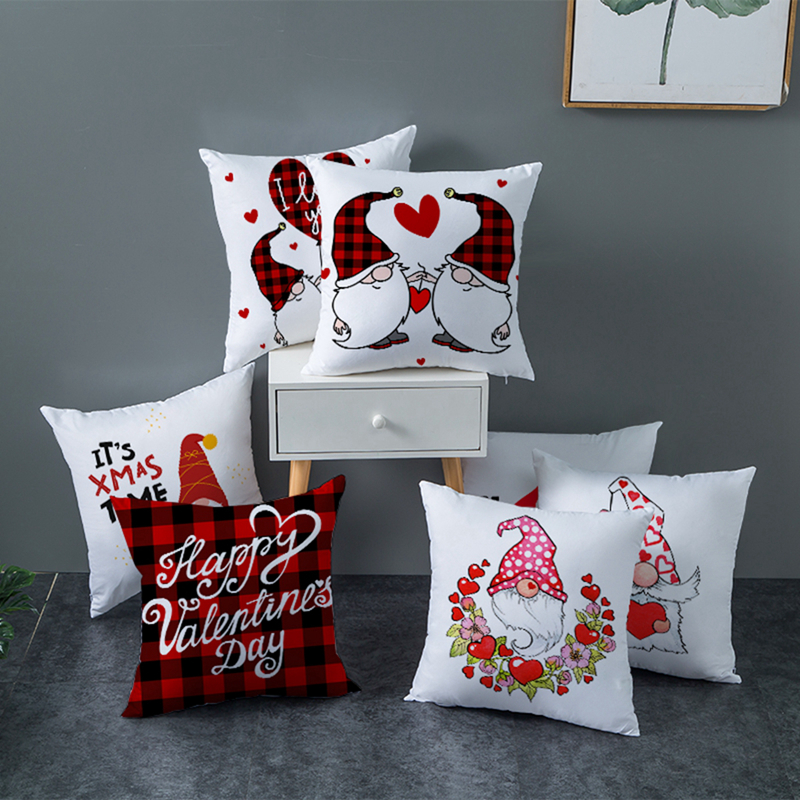 Vỏ gối bằng Polyester hình búp bê vô diện xinh xắn làm quà tặng valentine