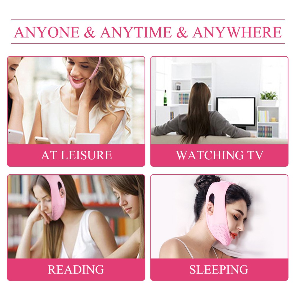Junlaikang Đai Đeo Nâng Cơ Mặt Tạo Cằm Chữ V Thon Gọn Giảm Nếp Nhăn