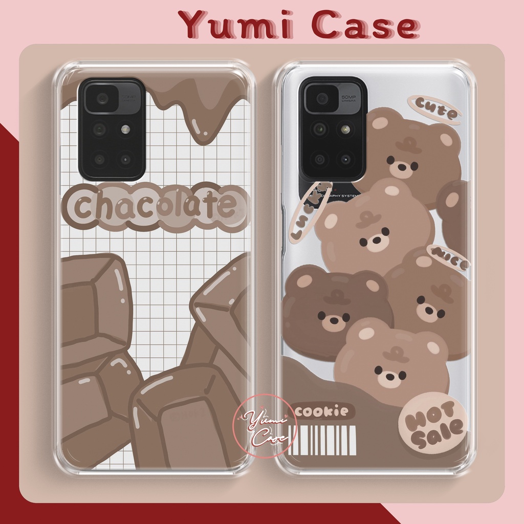 Ốp lưng điện thoại cho Xiaomi Mi 11/ Mi 11 lite/ Mi 11t/ Mi 12 in GẤU BÁNH 2-4 Yumi Case