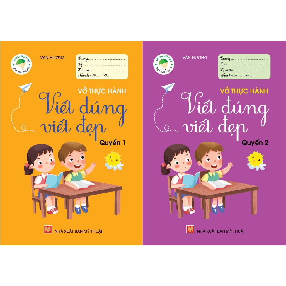 Sách - Combo 2 cuốn - Vở thực hành VIẾT ĐÚNG VIẾT ĐẸP - Quyển 1 & Quyển 2.