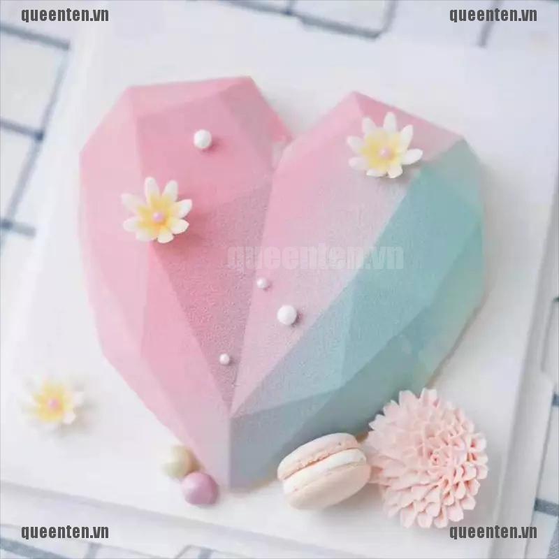 3D Heart Shape Diamond Love Chocolate Moulds Candy Mold For Wedding Baking QUVN