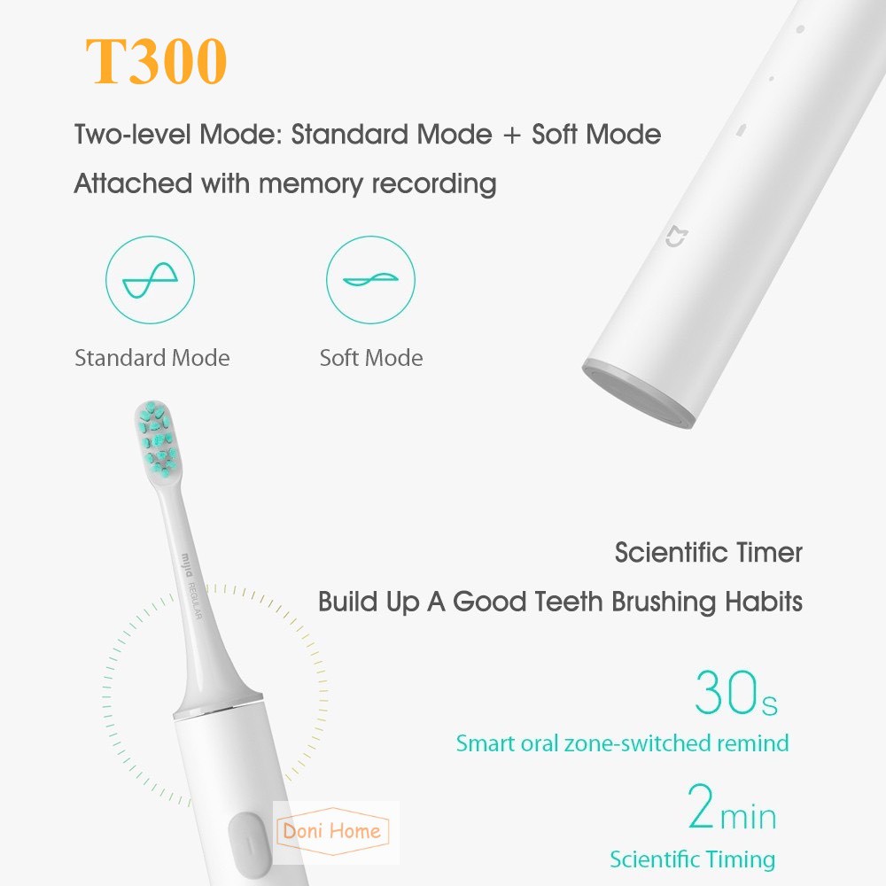 [CHÍNH HÃNG]BÀN CHẢI ĐIỆN Xiaomi Mijia Sonic T100/T300 SẠC PIN - Fullbox - Trắng/ Hồng/Xanh