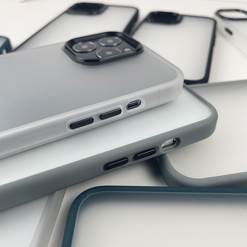 Ốp Điện Thoại Cho iPhone 14 Hàng Mới Sẵn Sàng!! Ốp Điện Thoại Hybrid Nhám + Nút Hợp Kim + Miếng Dán Bảo Vệ Camera Chống Sốc Chống Nhòe Cho iPhone 11 12 13 14 Pro Max