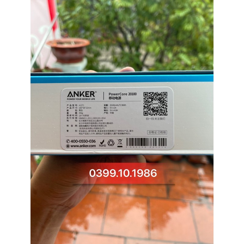 Sạc dự phòng Anker 20.100mAh A1271 new fullbox, công nghệ IQ, sạc 2 thiết bị cùng 1 lúc