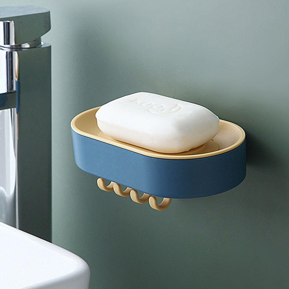 Khay Đựng Xà Phòng Gắn Tường Có Móc Treo Tiện Dụng