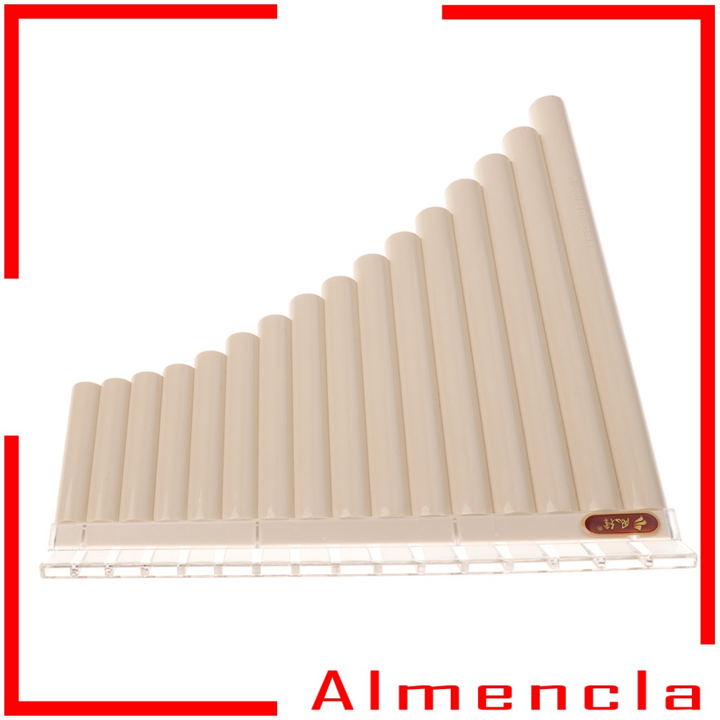 [ALMENCLA] Pan Flute 16 Pipes Woodwind Instrument C Tone Flauta Xiao for Beginner Gift