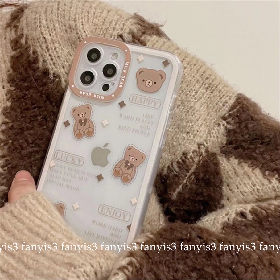 Ốp Điện Thoại TPU Mềm Trong Suốt In Hình Gấu Hoạt Hình Cho iPhone 14 13 12 11 Pro Max XS Max XR X XS 8 7 6s 6 Plus SE 2020