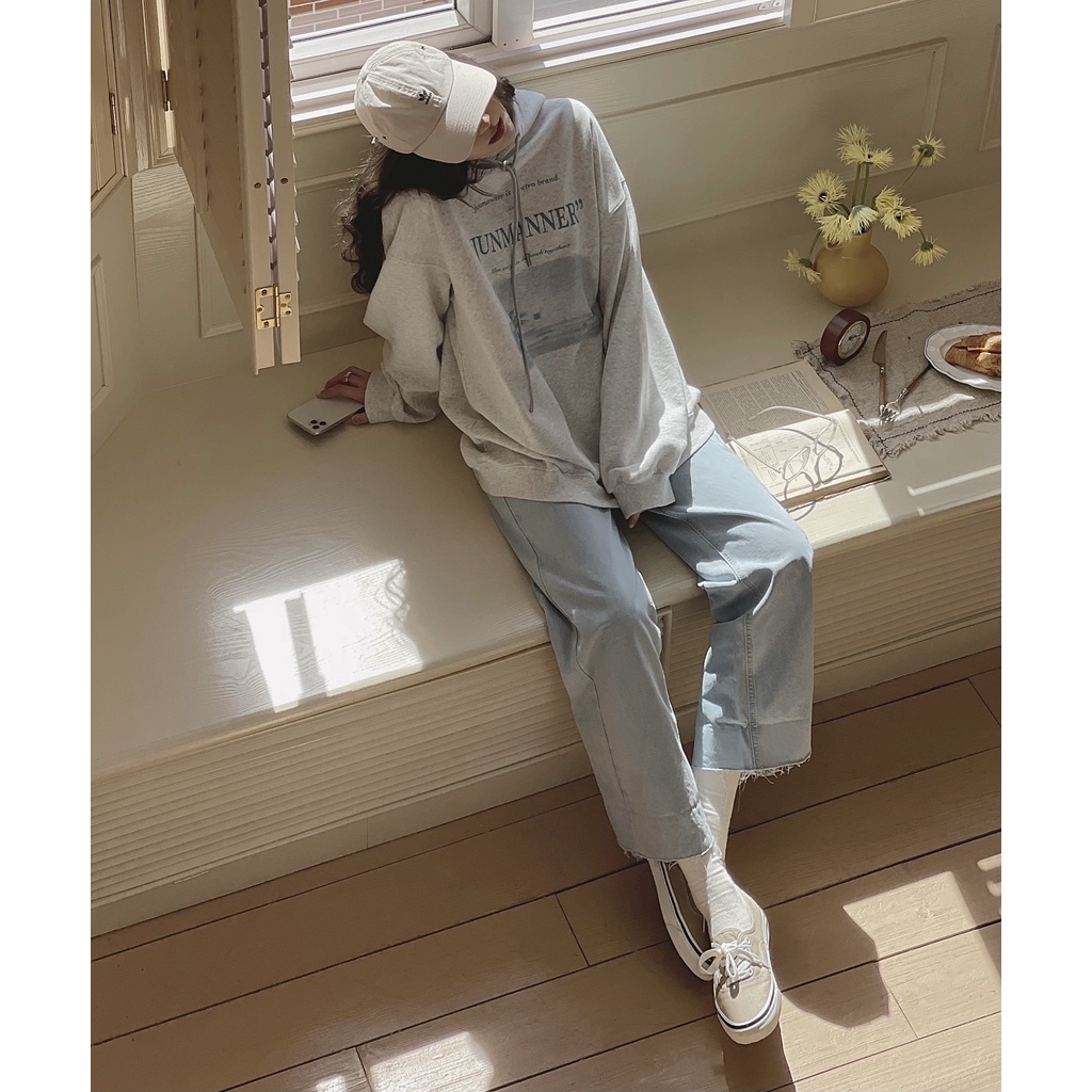 NRVP Áo hoodie dáng rộng thời trang Hàn Quốc 2022 dành cho nữ