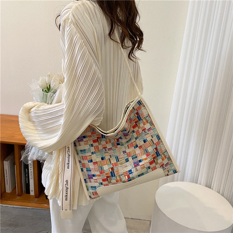 Túi xách nữ đeo chéo đeo vai đi làm đi chơi họa tiết cherry - sọc màu phong cách Hàn Quốc trẻ trung