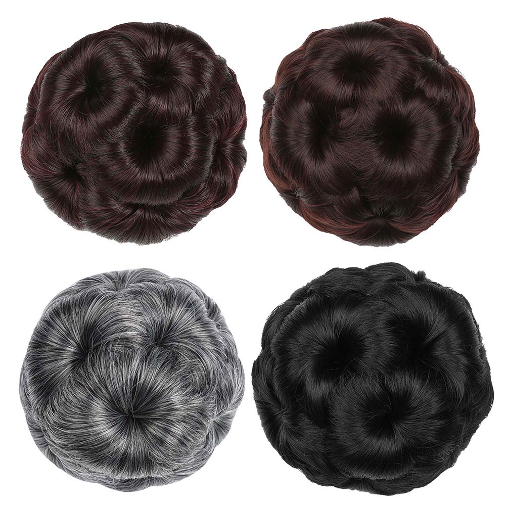 Búi tóc giả xoăn có giãn hình hoa đẹp mắt cho nữ