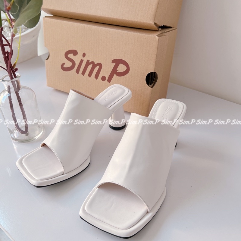 Guốc nữ Sim.P cao 7cm quai ngang yên ngựa - nuna