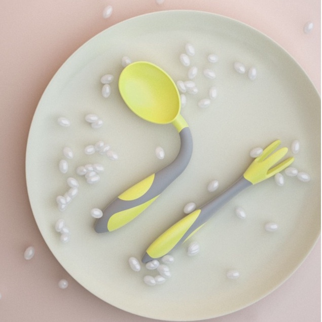 Bộ Thìa Ăn Dặm Misuta Silicon Uốn Cong 360 Độ Cho Bé BaBy Dreams