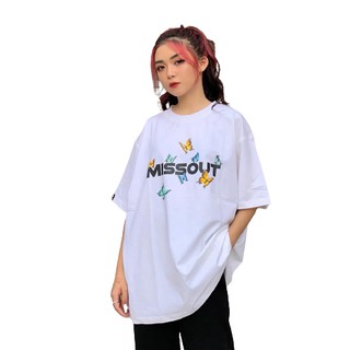 Áo thun nữ tay lõ freesize phông form rộng, mặc nhóm, lớp hình BƯỚM MISSOUT BUT