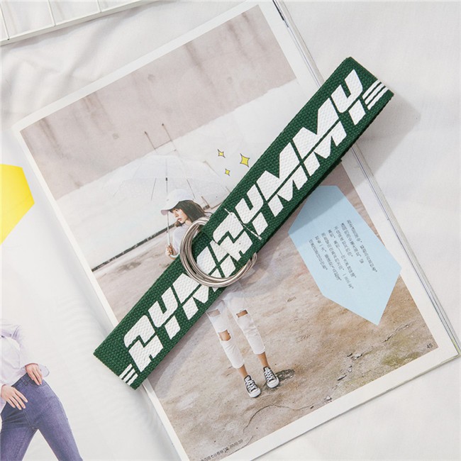 [Spot]Thắt Lưng Vải Canvas Màu Sắc Tương Phản Phong Cách Harajuku Dành Cho Cặp Đôi